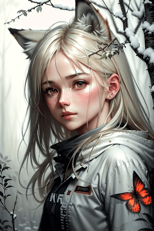 Playground AI로 생성한 그림(1) - 늑대 소녀