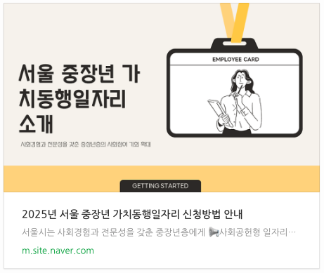 서울중장년가치동행일자리