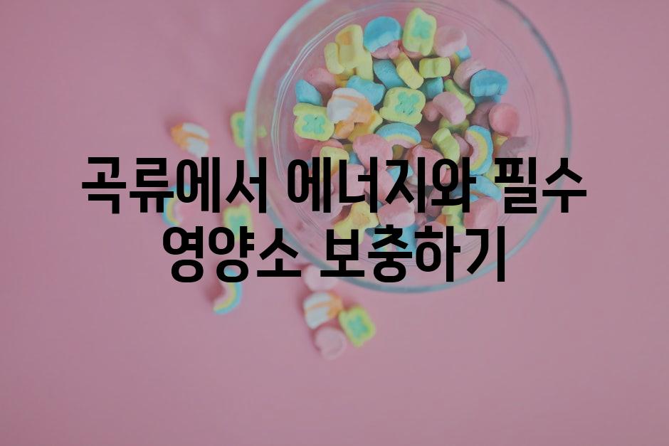 곡류에서 에너지와 필수 영양소 보충하기