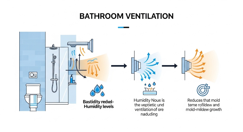 환기: 화장실 습도를 낮춰 곰팡이, 물때 번식 줄이기