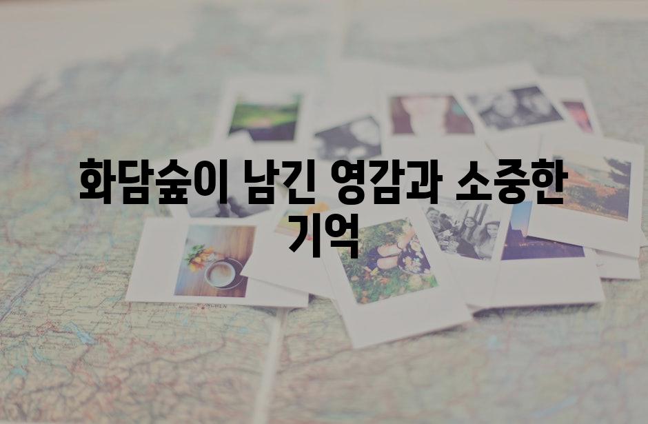 화담숲이 남긴 영감과 소중한 기억