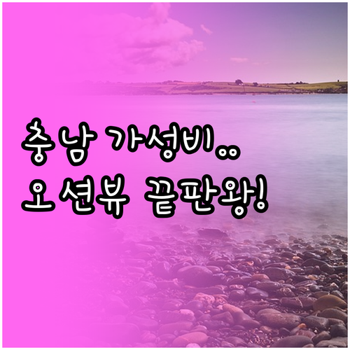 충남 홍성 태안 서산 가성비 숙소 추..