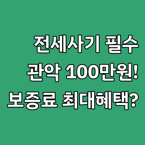 전세사기 피해 2025 관악구 보증료..