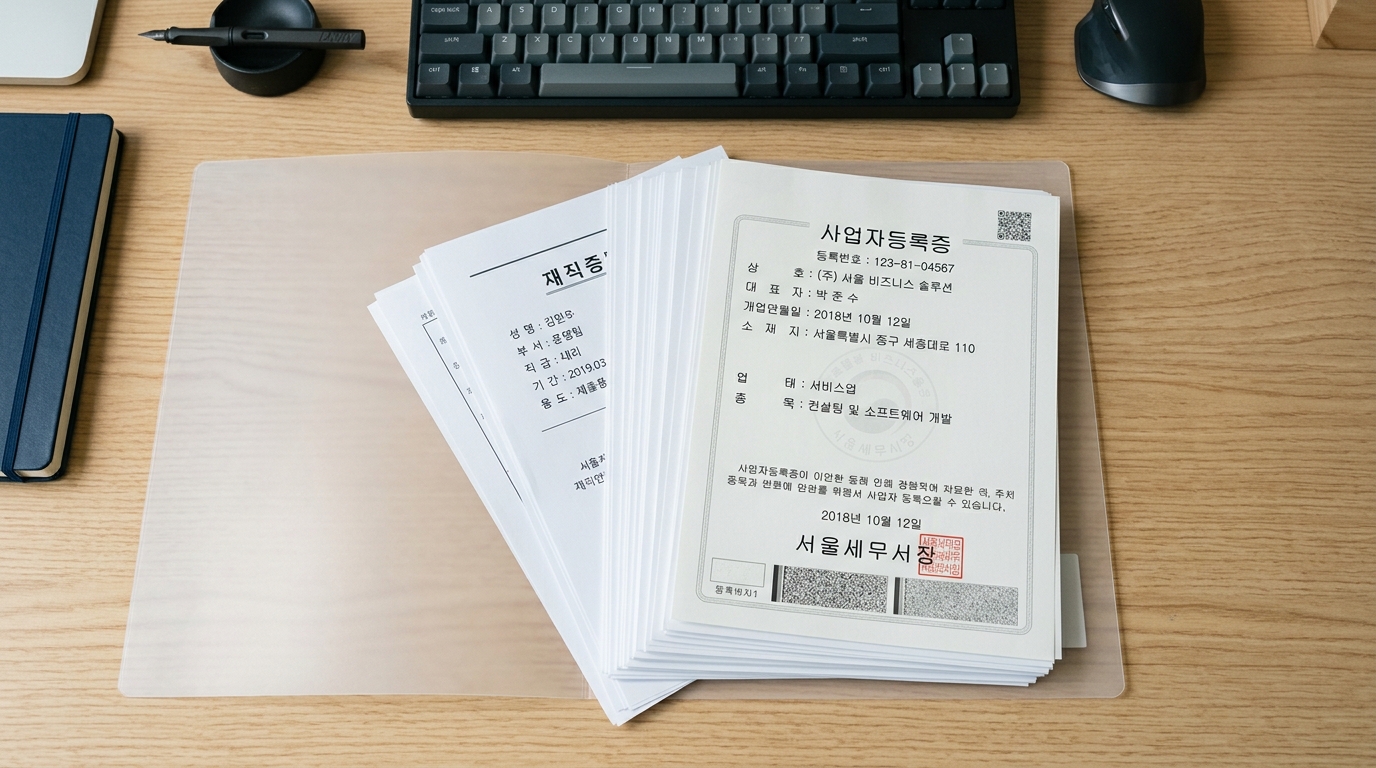 경기청년복지포인트 신청에 필요한 제출 서류와 사업자등록증