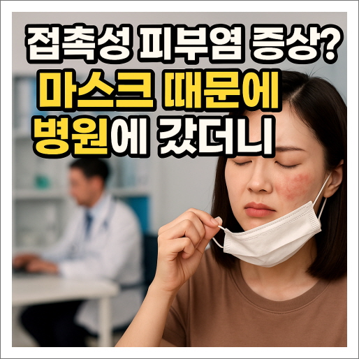 접촉성 피부염 증상? 마스크 때문에 병원에 갔더니
