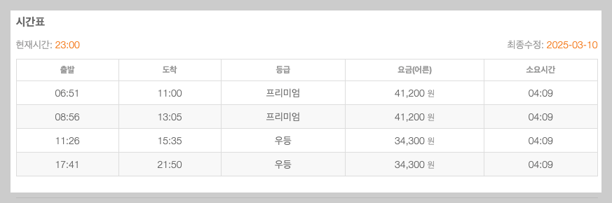 부구터미널 시외버스 시간표, 예매, 노선 등 3분 총정리