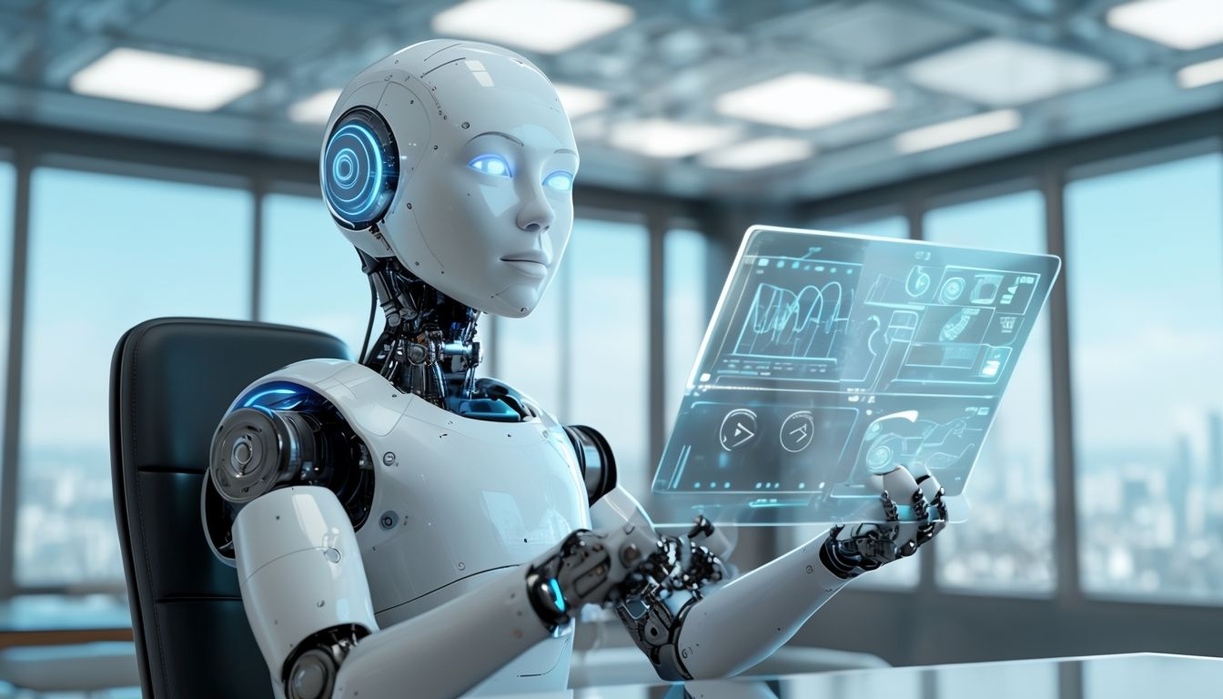 패널을 들고 있는 로봇