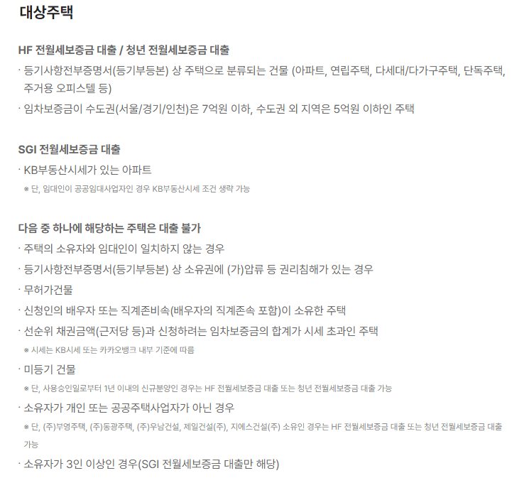 카카오 청년 전월세 보증금 대출