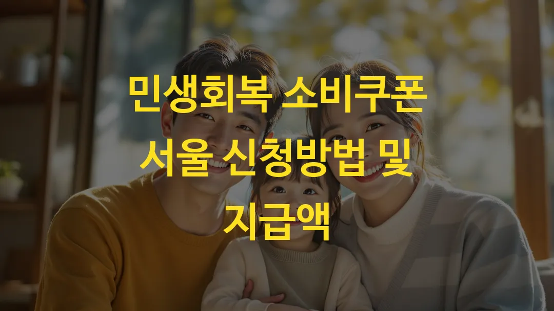 민생회복 소비쿠폰 서울 신청방법 및 지급액
