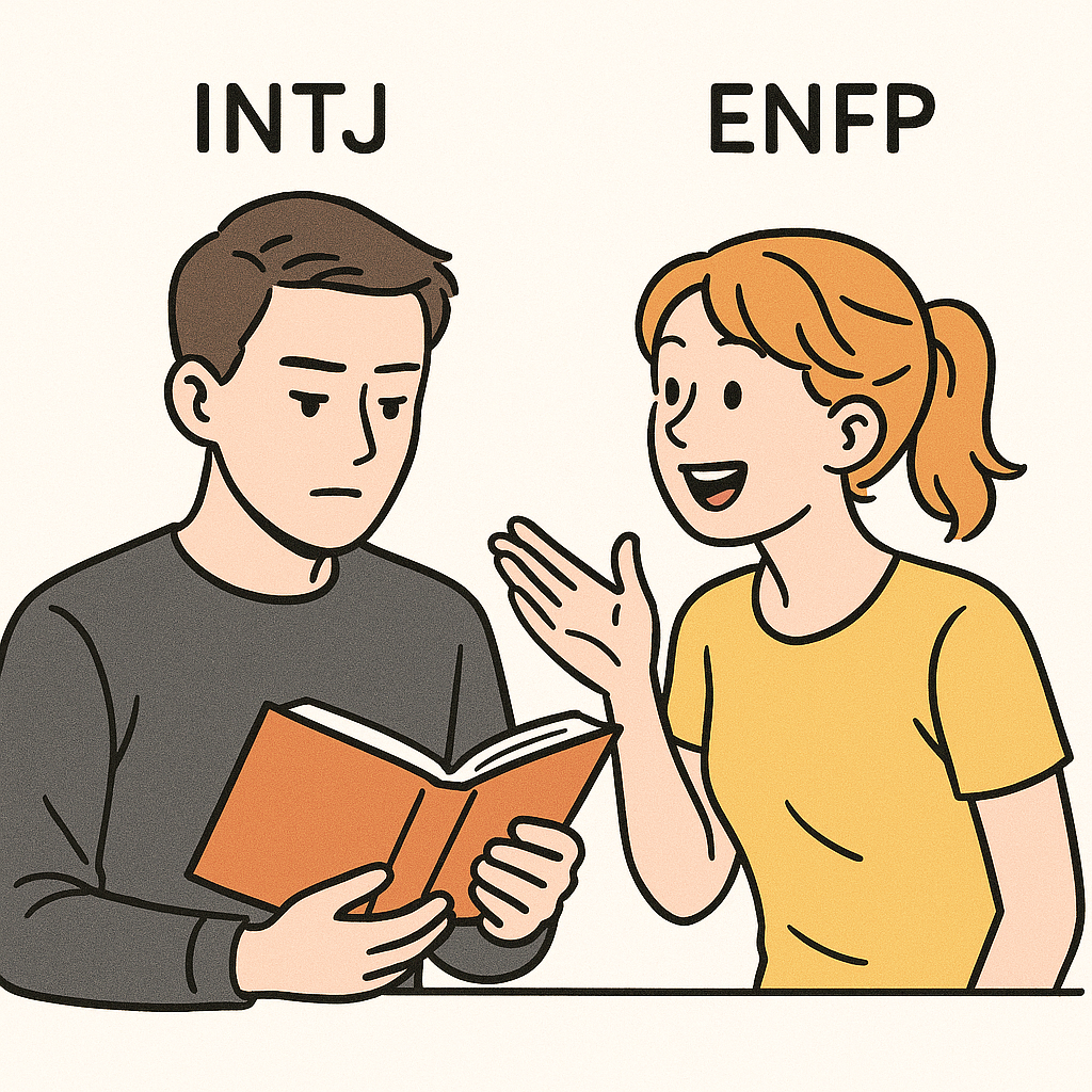 INTJ 남자와 ENFP 여자, 정반대 성격 커플의 모든 것