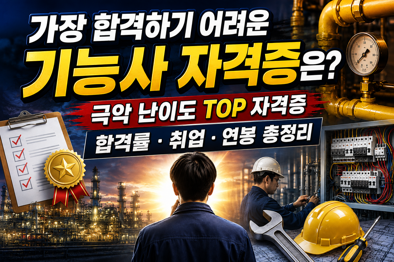 가장 합격하기 어려운 기능사 자격증은 극악 난이도 TOP 자격증 합격률·취업·연봉 총정리 관련 사진