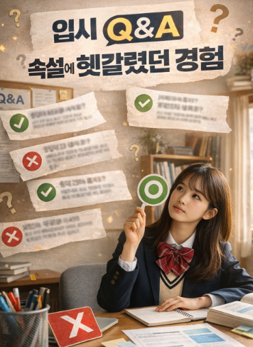 입시에 대해 궁금해하는 여학생