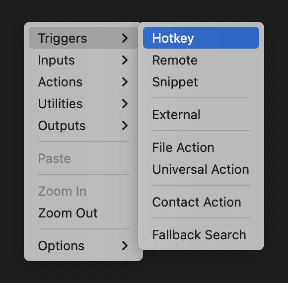 알프레드 워크플로우 트리거 핫키