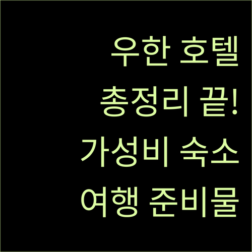 우한 인기 호텔 총정리 솔룩스, 힐튼..