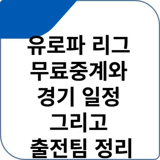유로파 리그 무료중계와 경기 일정 그리고 출전팀 정리