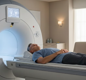 조영술 검사 받는 남성