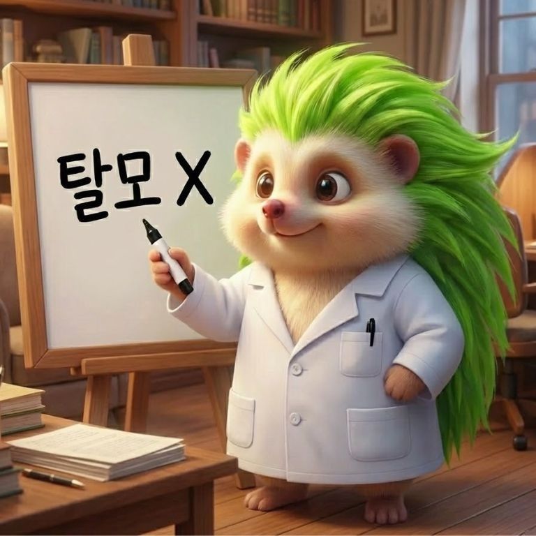 탈모를 방지하기 위한 방법을 강의하는 도치씨 모습