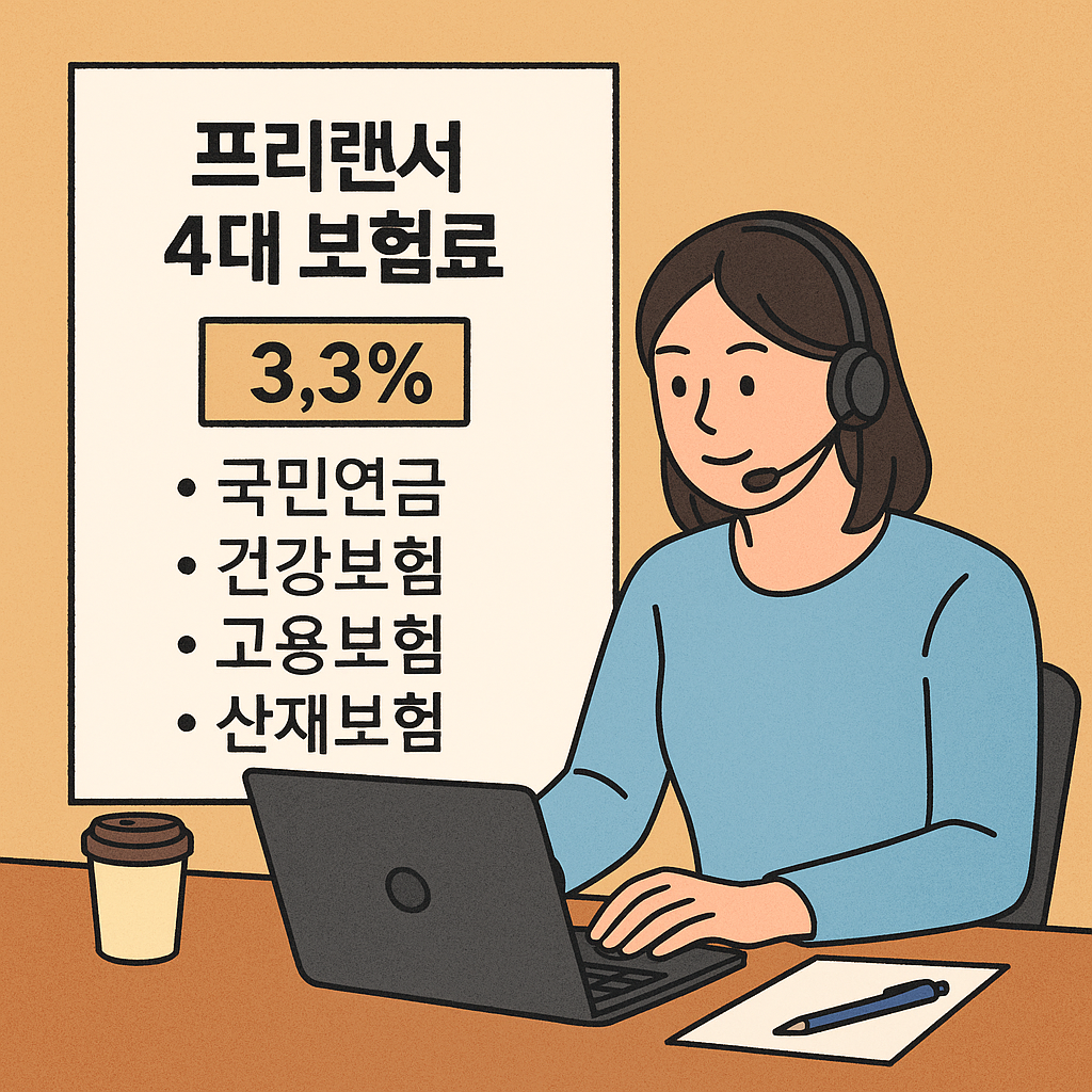 월 1000만 원 프리랜서, 3.3% 세금과 4대보험료 처리 방법