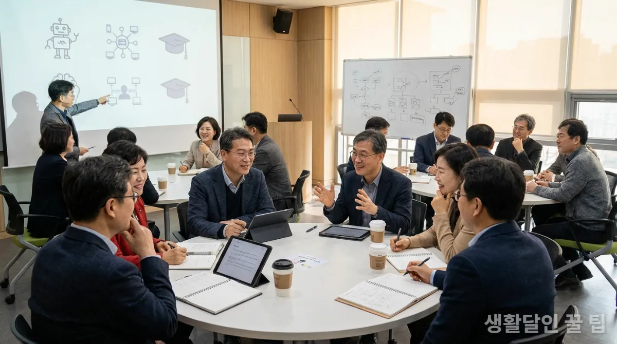 AI 시대 자녀 교육 방식을 논의하는 한국인 학부모들