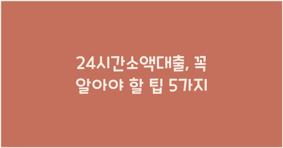 24시간소액대출