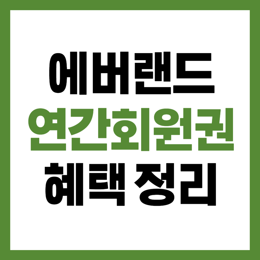 2025년 에버랜드 연간회원권 혜택