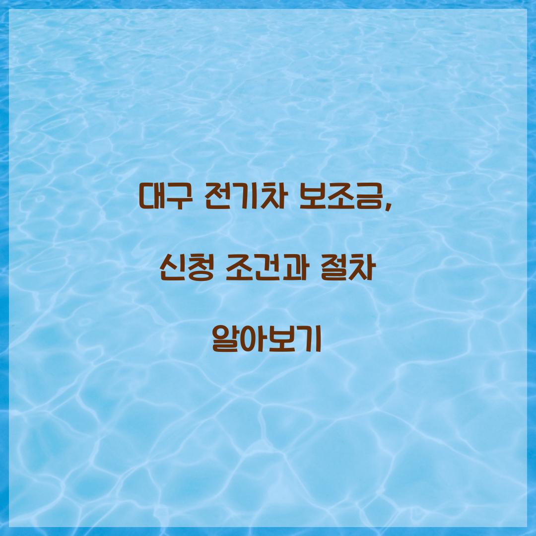 대구 전기차 보조금