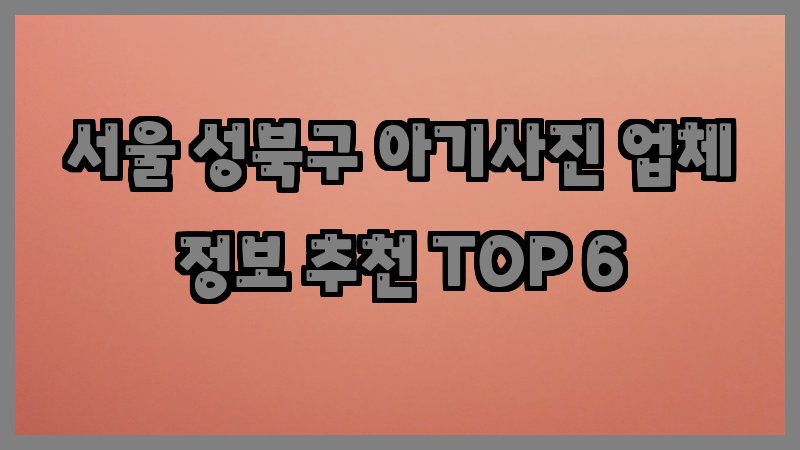 서울 성북구 아기사진