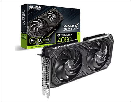 EMTEK 지포스 RTX 4060 STORM X Dual OC D6 8GB 그래픽 카드