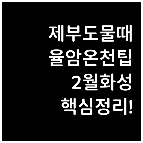 제부도 물때표 확인부터 율암온천 이용..