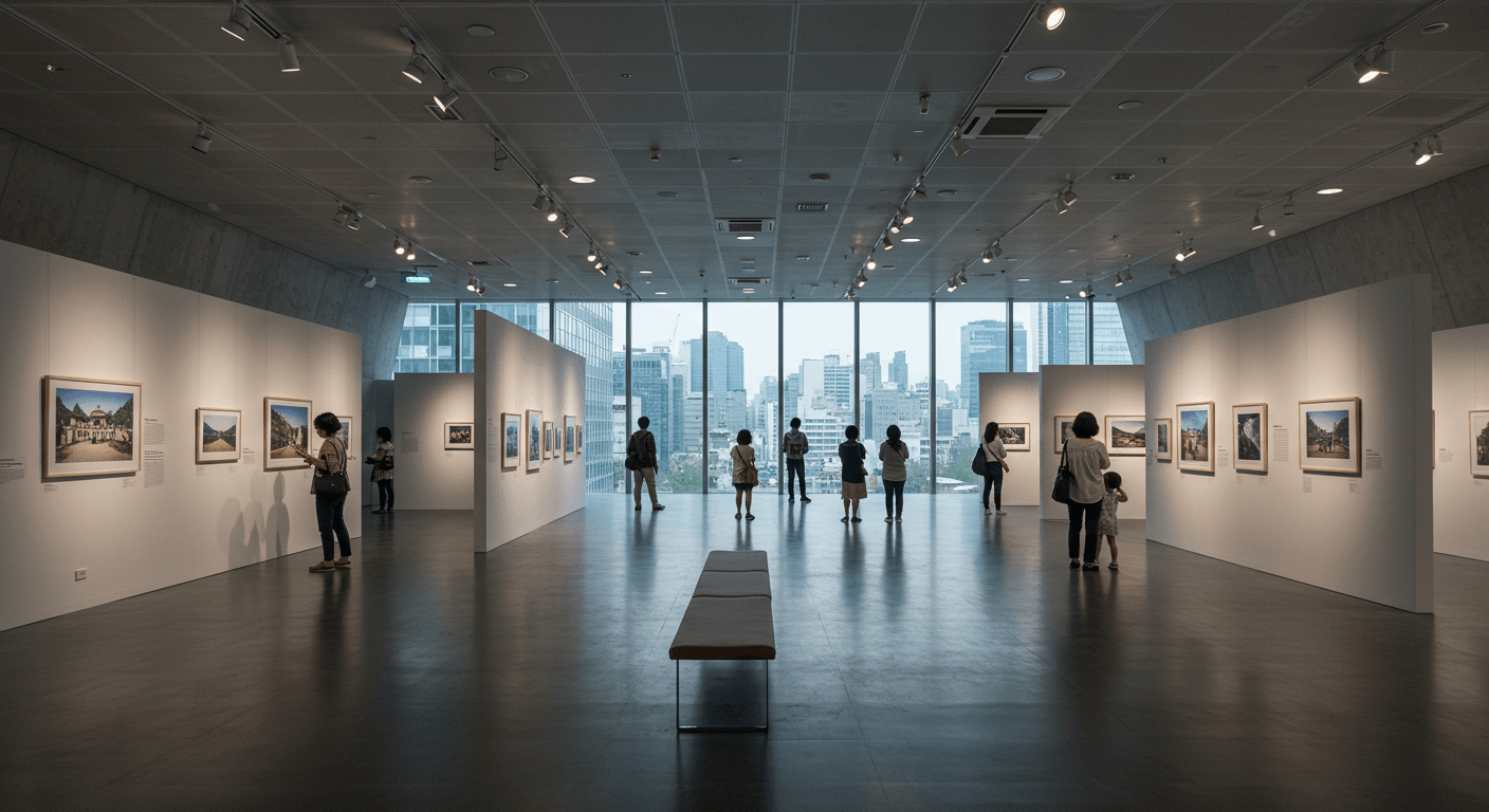 에어컨 바람이 시원한 서울 도심 실내 전시장 풍경