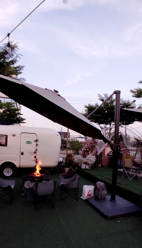 불을 피워놓은 화롯대