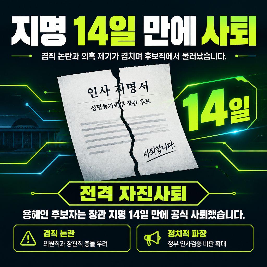 지명 14일 만에 사퇴