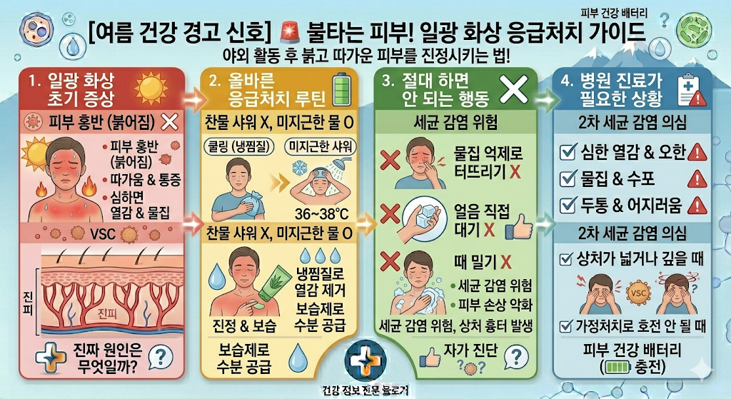 일광 화상 응급처치 가이드
