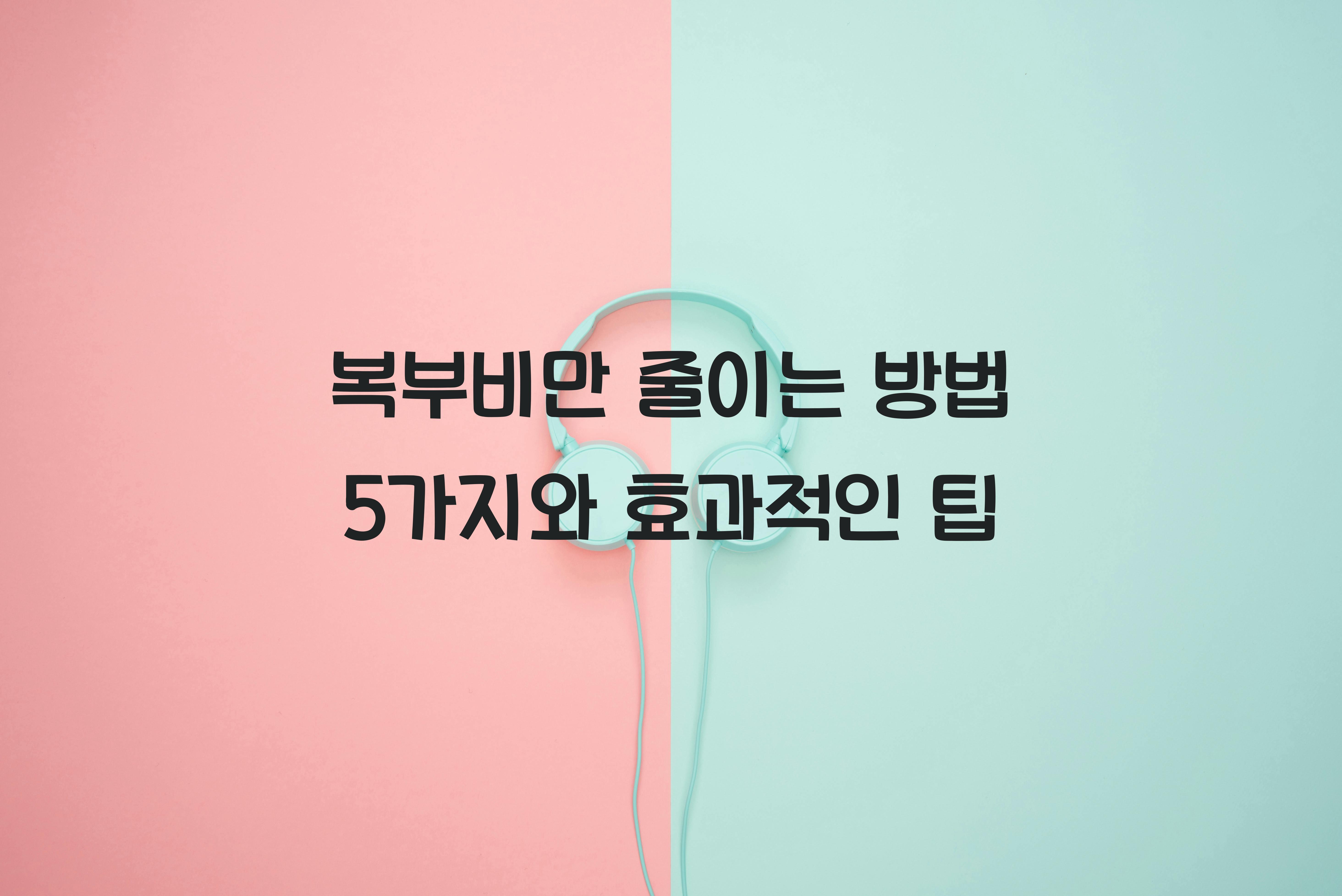 복부비만 줄이는 방법