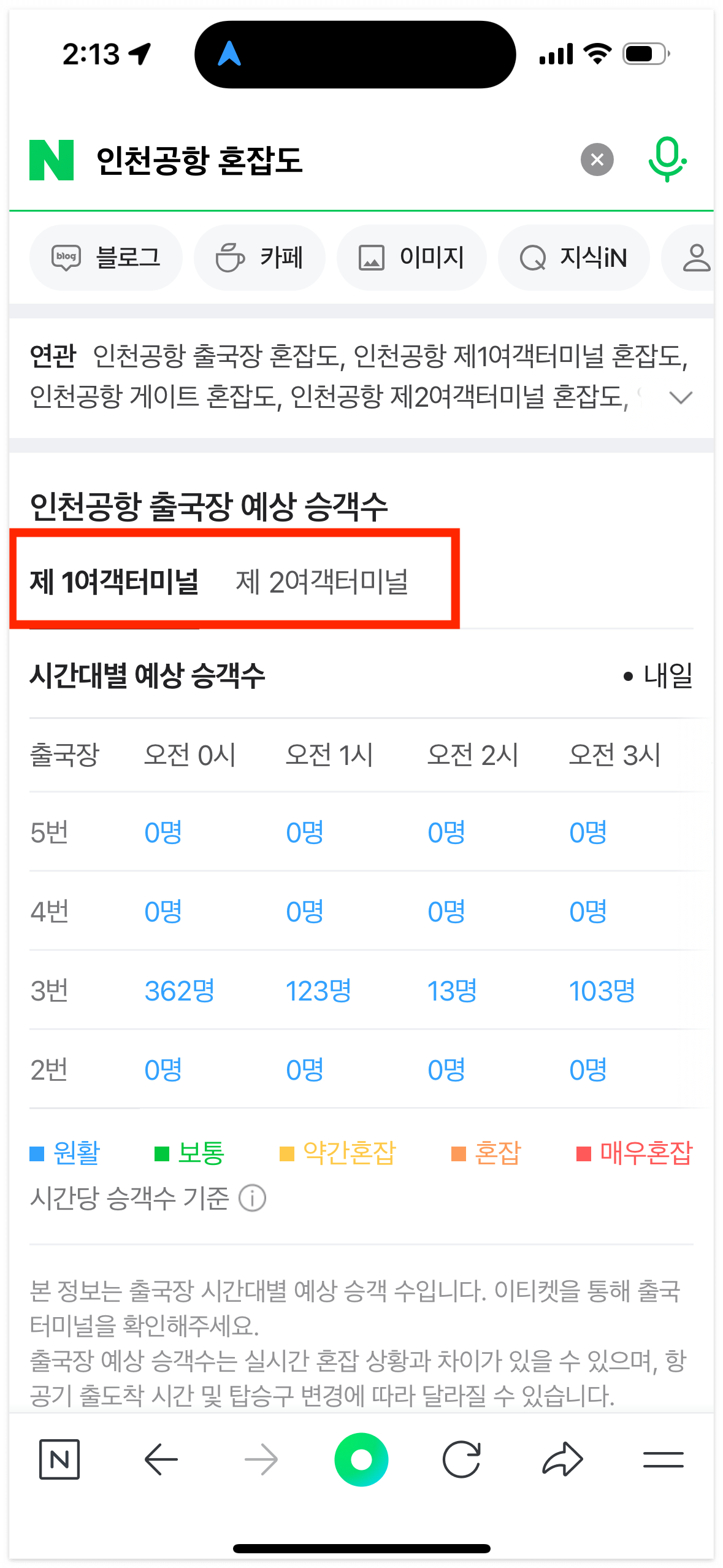 인천공항 혼잡도