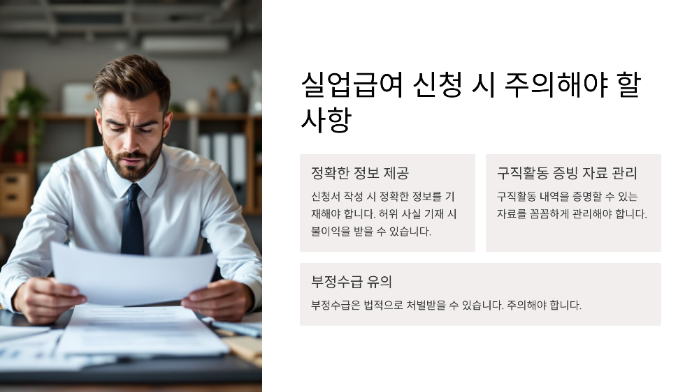 실업급여 신청 시 주의해야 할 사항