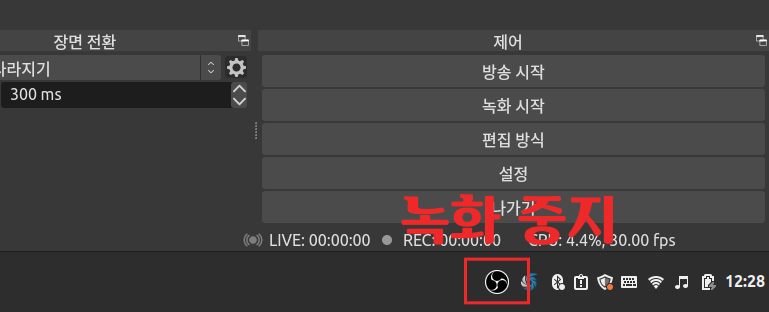녹화 중지