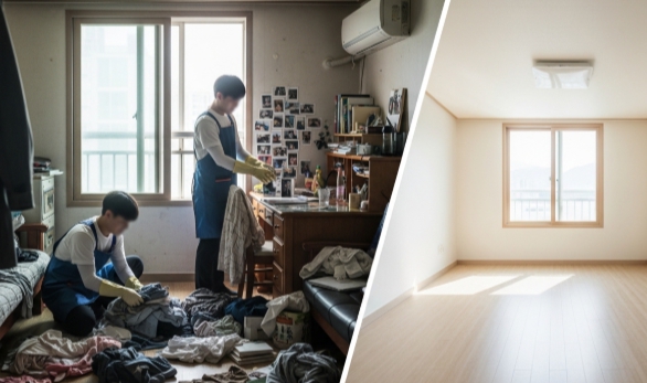 아산 고독사청소 및 정리중