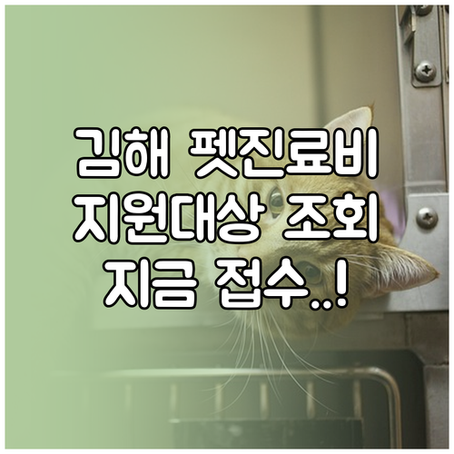 김해 반려동물 진료비 지원 대상 조회..