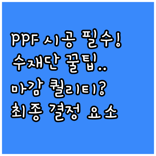 PPF 전체 시공 수재단 풀 커버리지..