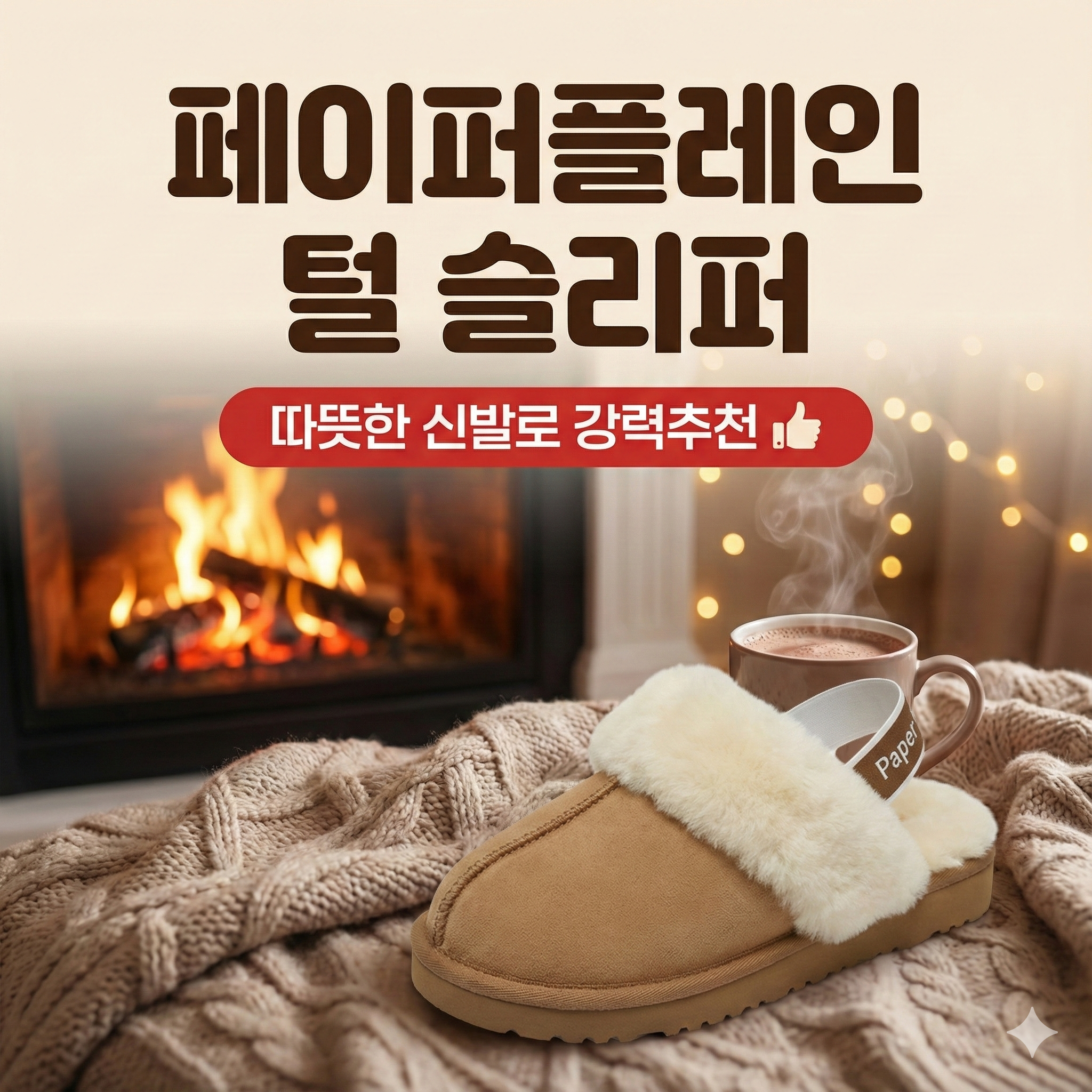 페이퍼플레인키즈 아동용 밴딩 털 슬리퍼