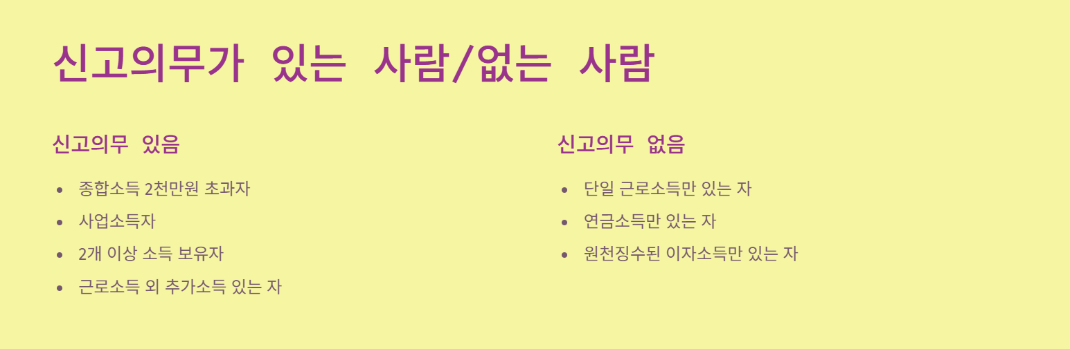 신고의무가 있는 사람/없는 사람