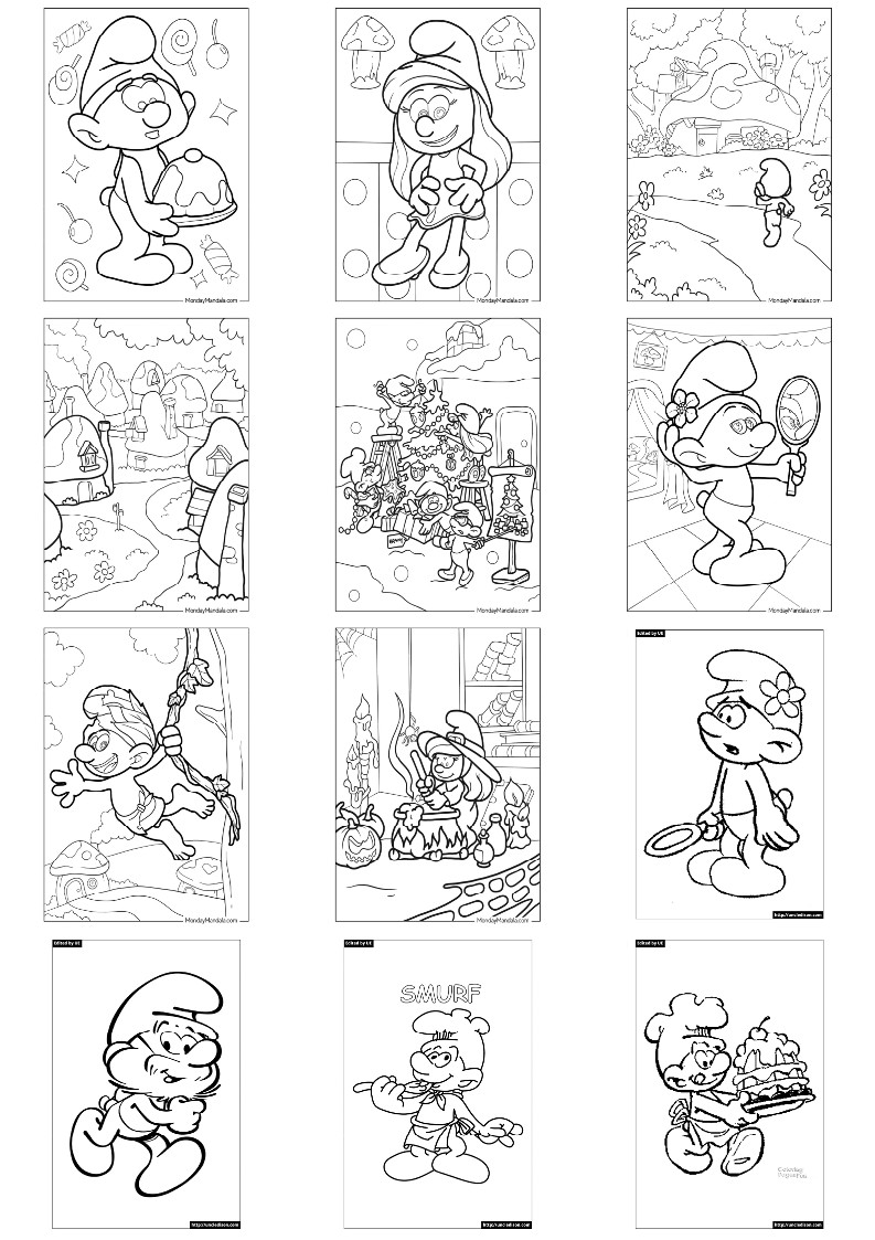 스머프 색칠공부 도안