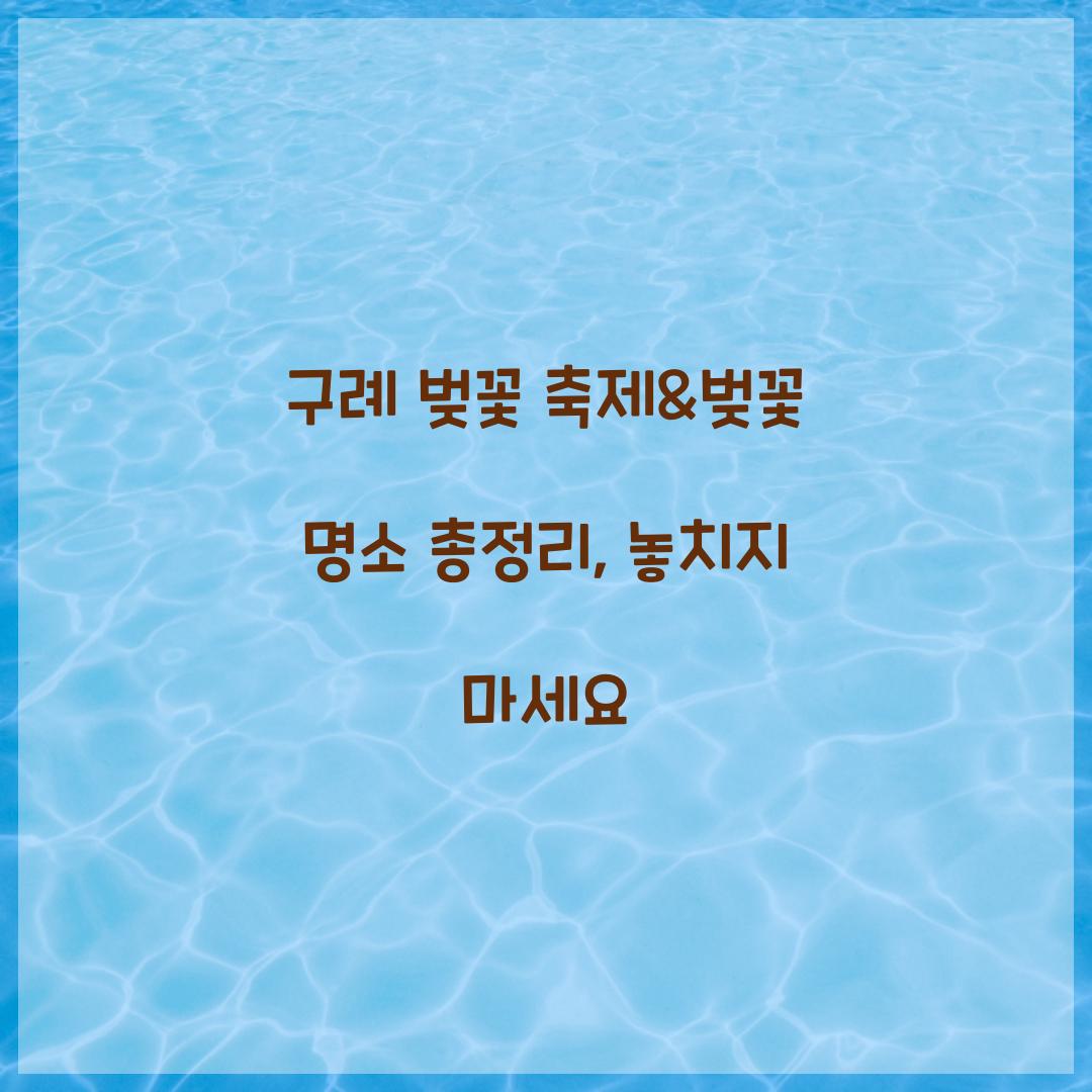 구례 벚꽃 축제