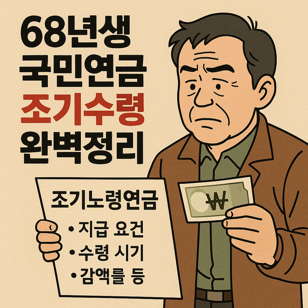 68년생 국민연금 조기수령 완벽정리