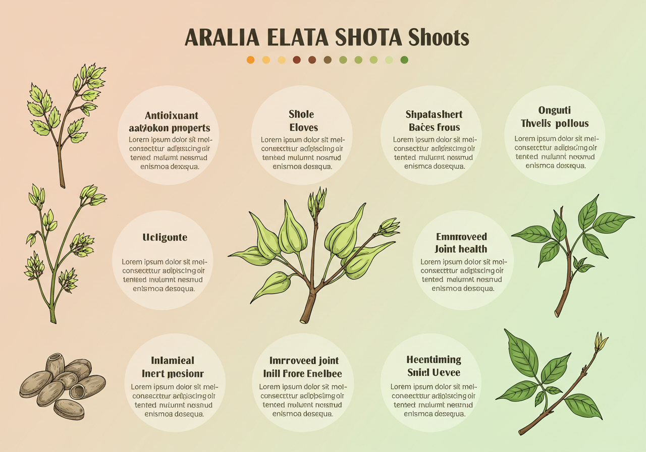 엄나무순의 건강 효능을 한눈에 보여주는 인포그래픽