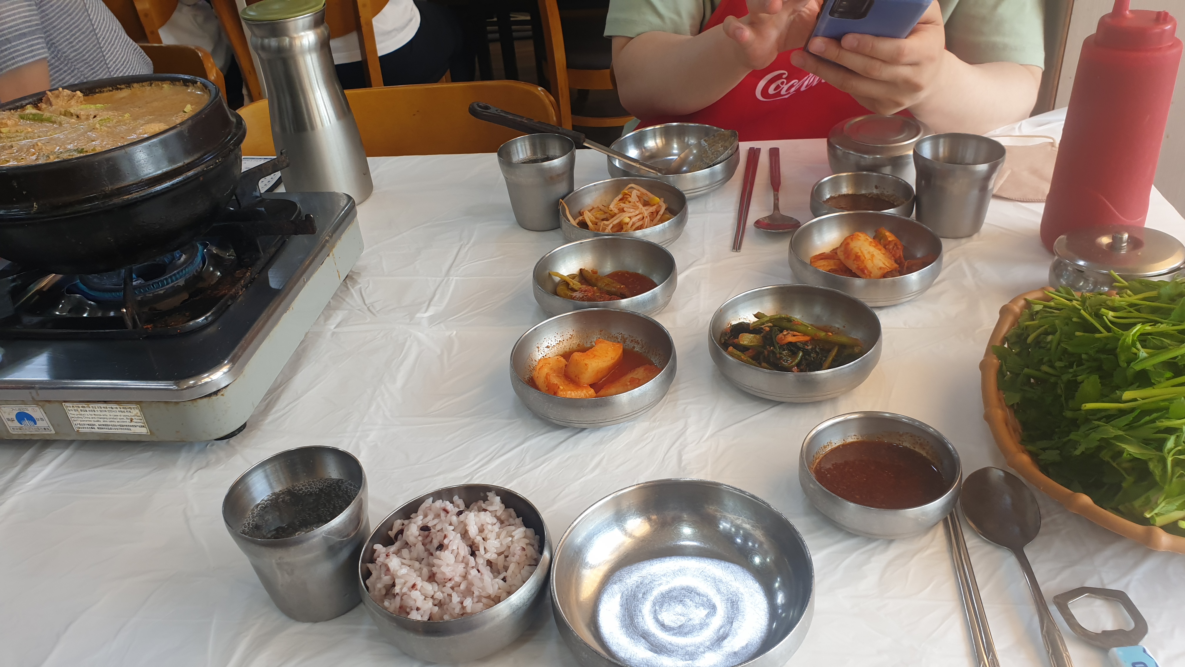 광주광역시 맛집 영미오리탕 기본세팅 테이블