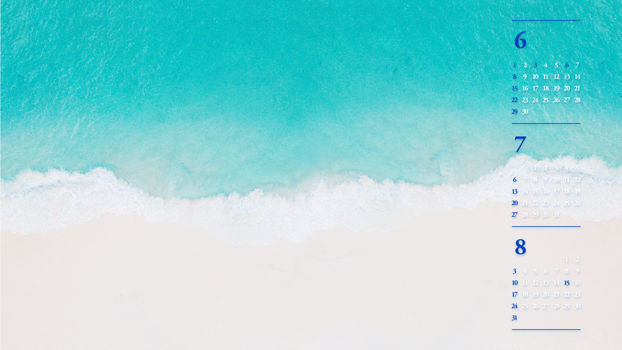 08 해변의 파도 B - 2025년7월 노트북배경화면