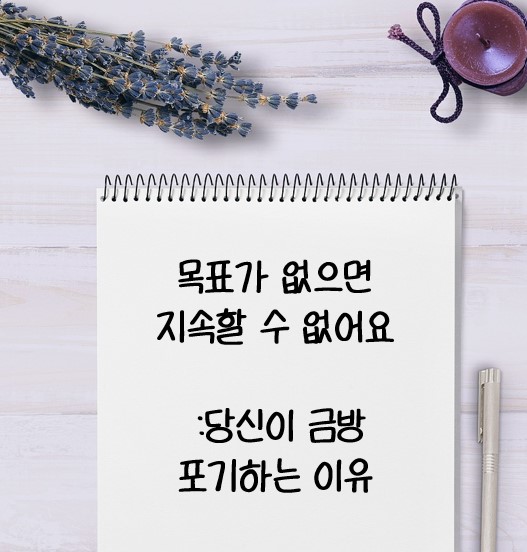 목표가 없으면 지속할 수 없어요 : 당신이 금방 포기하는 이유