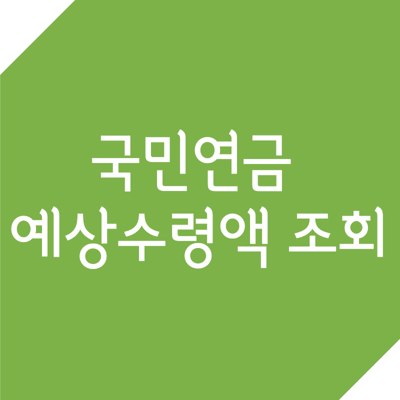 국민연금 예상수령액 조회